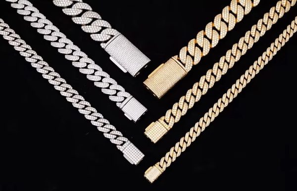 8mm-14mms925 silver moissanite Cuban bracelet - 图片 3