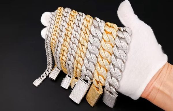 8mm-14mms925 silver moissanite Cuban bracelet - 图片 5