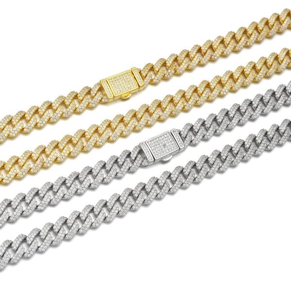 8mm s925sliver Moissanite Miami chain