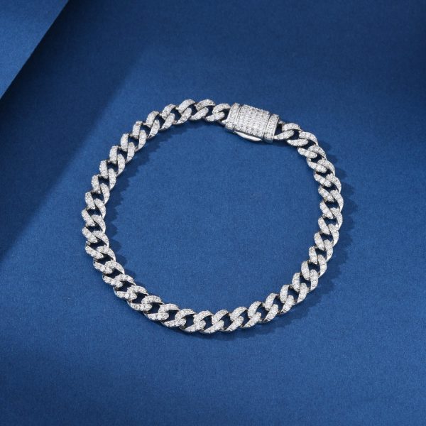 925 STERLING SILVER MOISSANITE CUBAN CHAIN - 图片 5